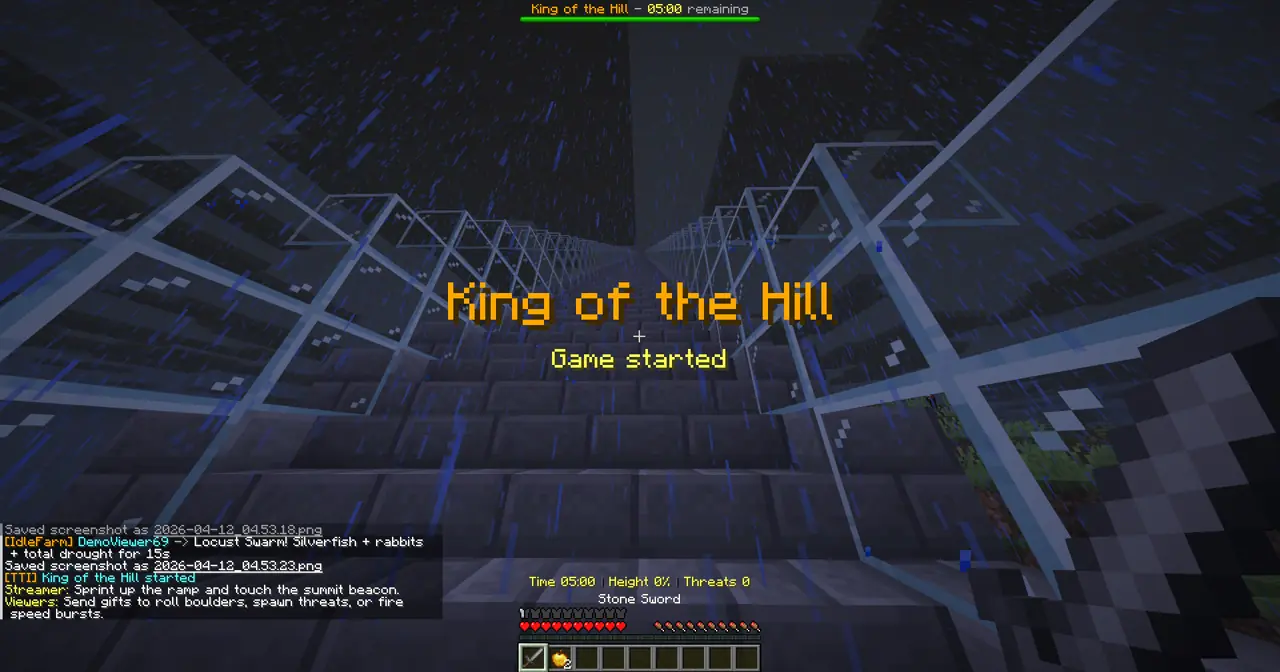 King of the Hill gameplay screenshot showing round start