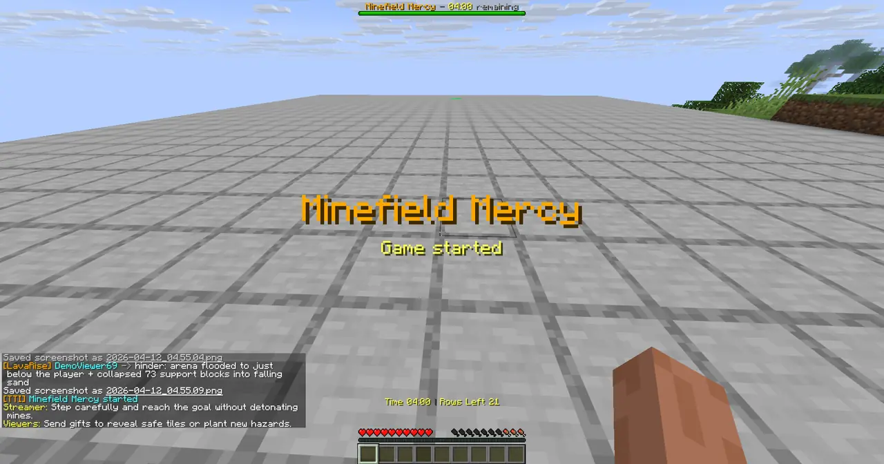 Minefield Mercy gameplay screenshot showing round start