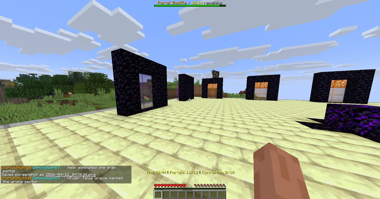 Portal Shuffle gameplay screenshot showing 5+ coins