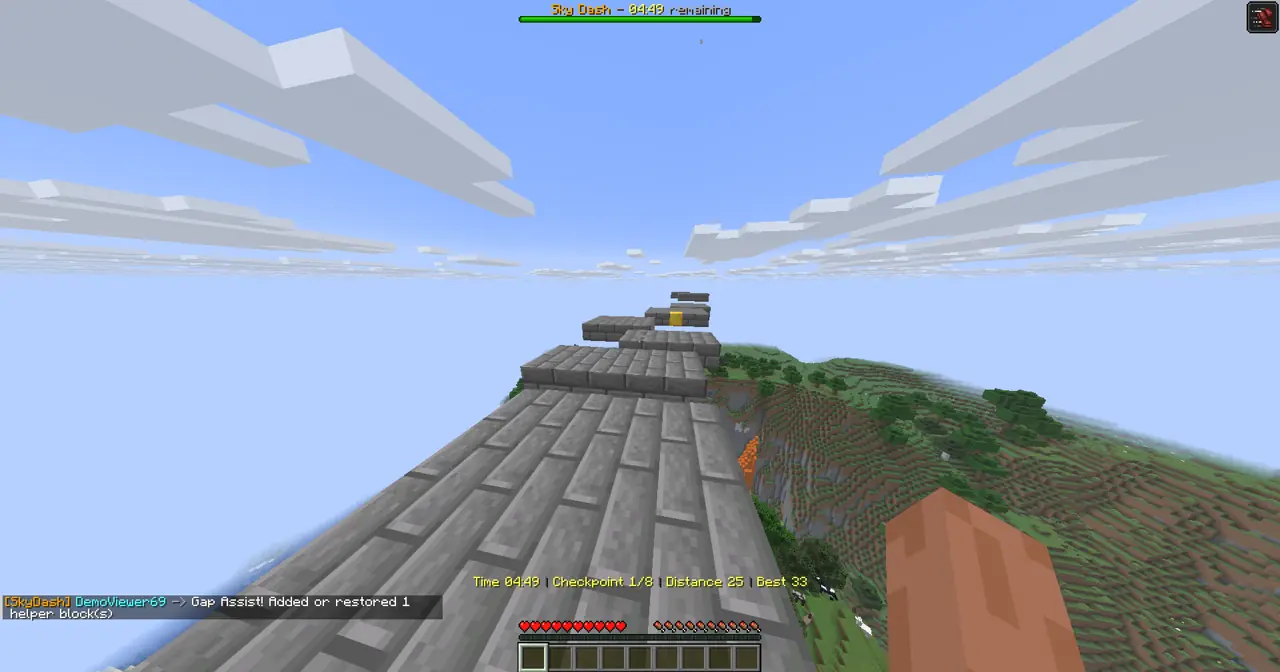 Sky Dash gameplay screenshot showing 1+ coins