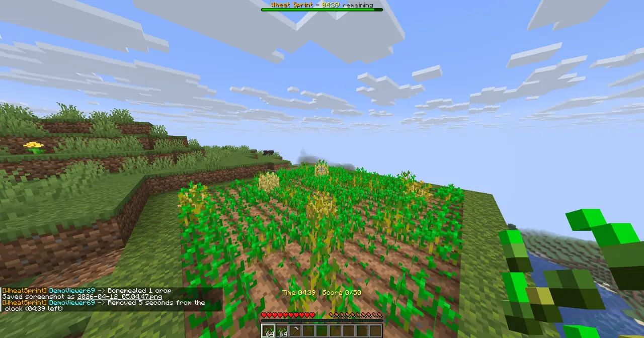 Wheat Sprint gameplay screenshot showing 5+ coins