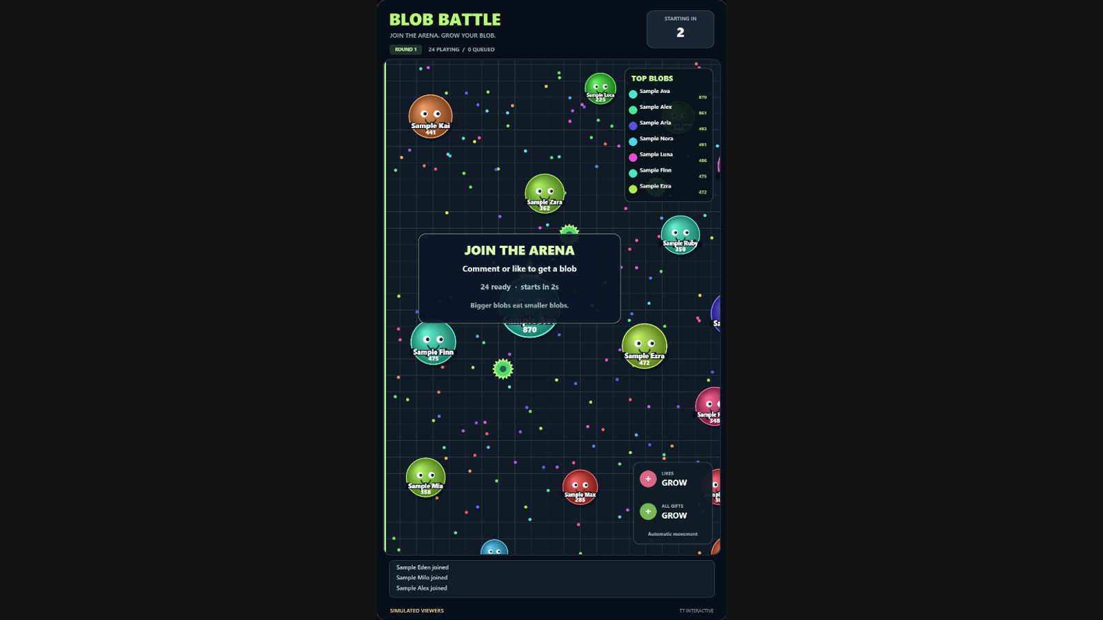 Blob Battle hero screenshot showing active play