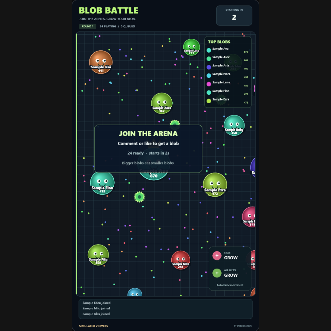 Blob Battle screenshot showing active play