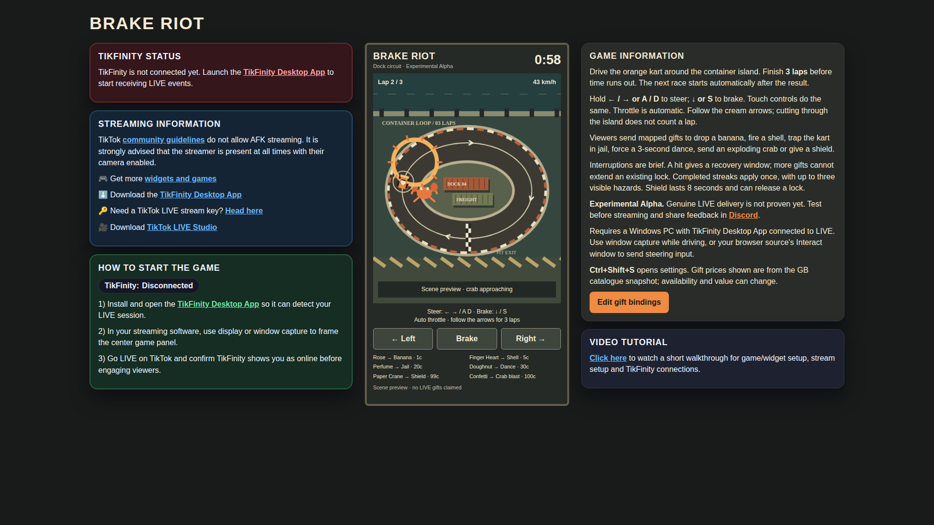 Brake Riot hero screenshot showing crab blast