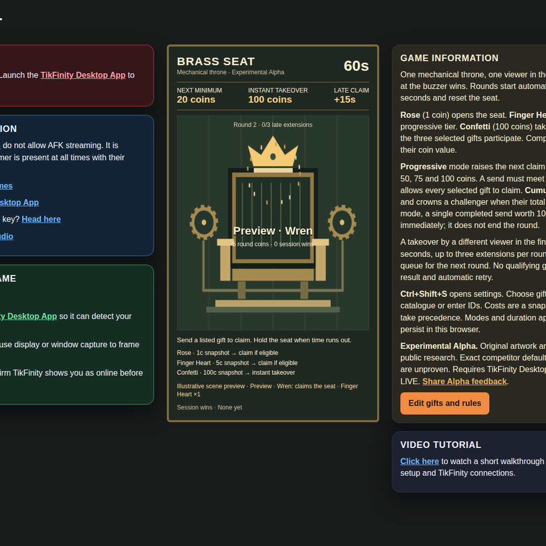 Brass Seat screenshot showing progressive claim