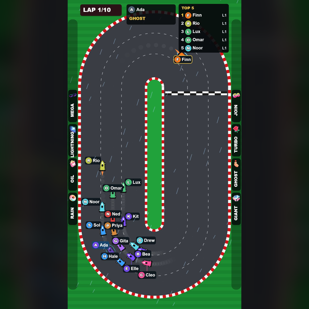 Car Race screenshot showing active battle