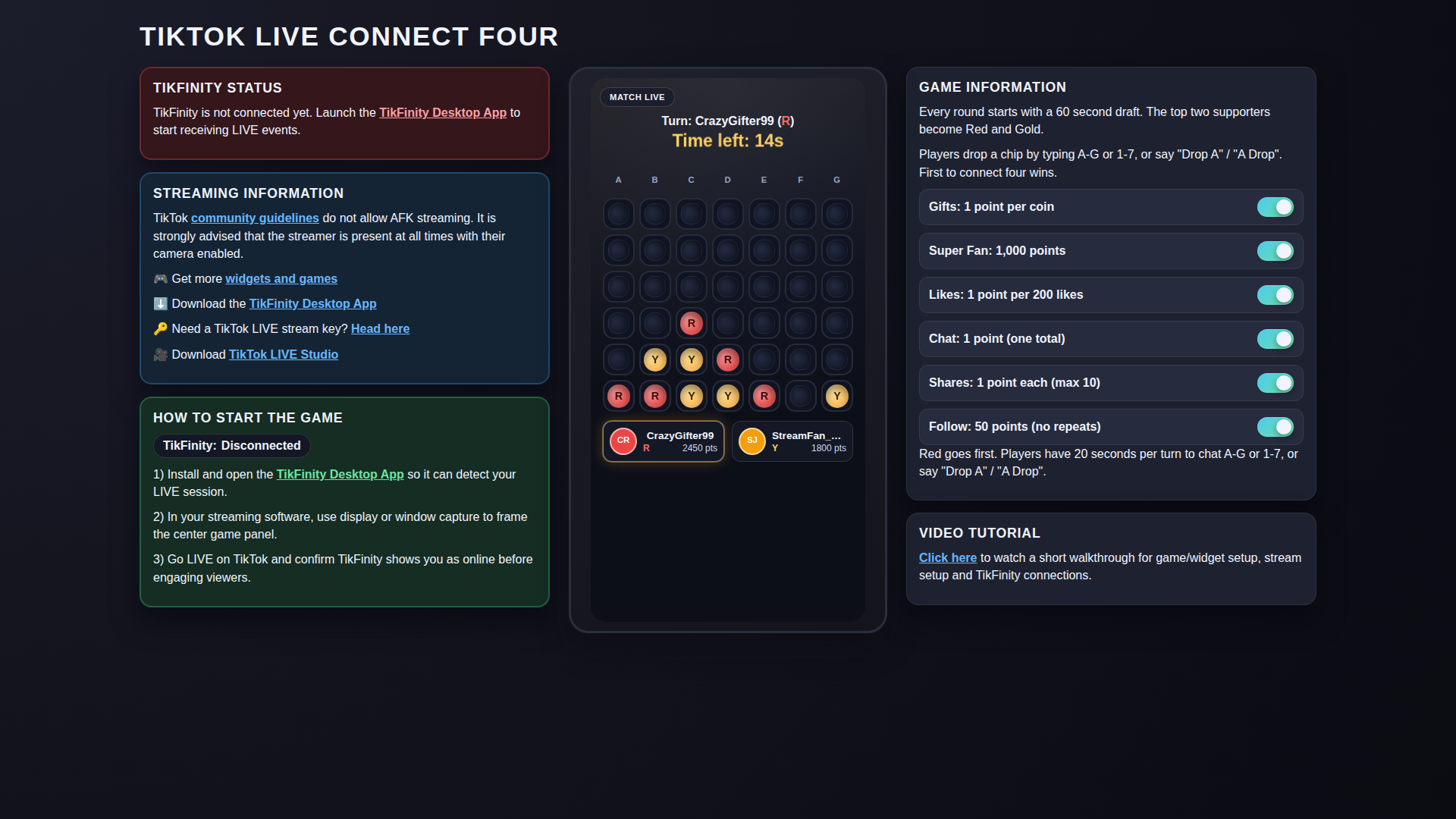 Connect Four hero screenshot showing mid game