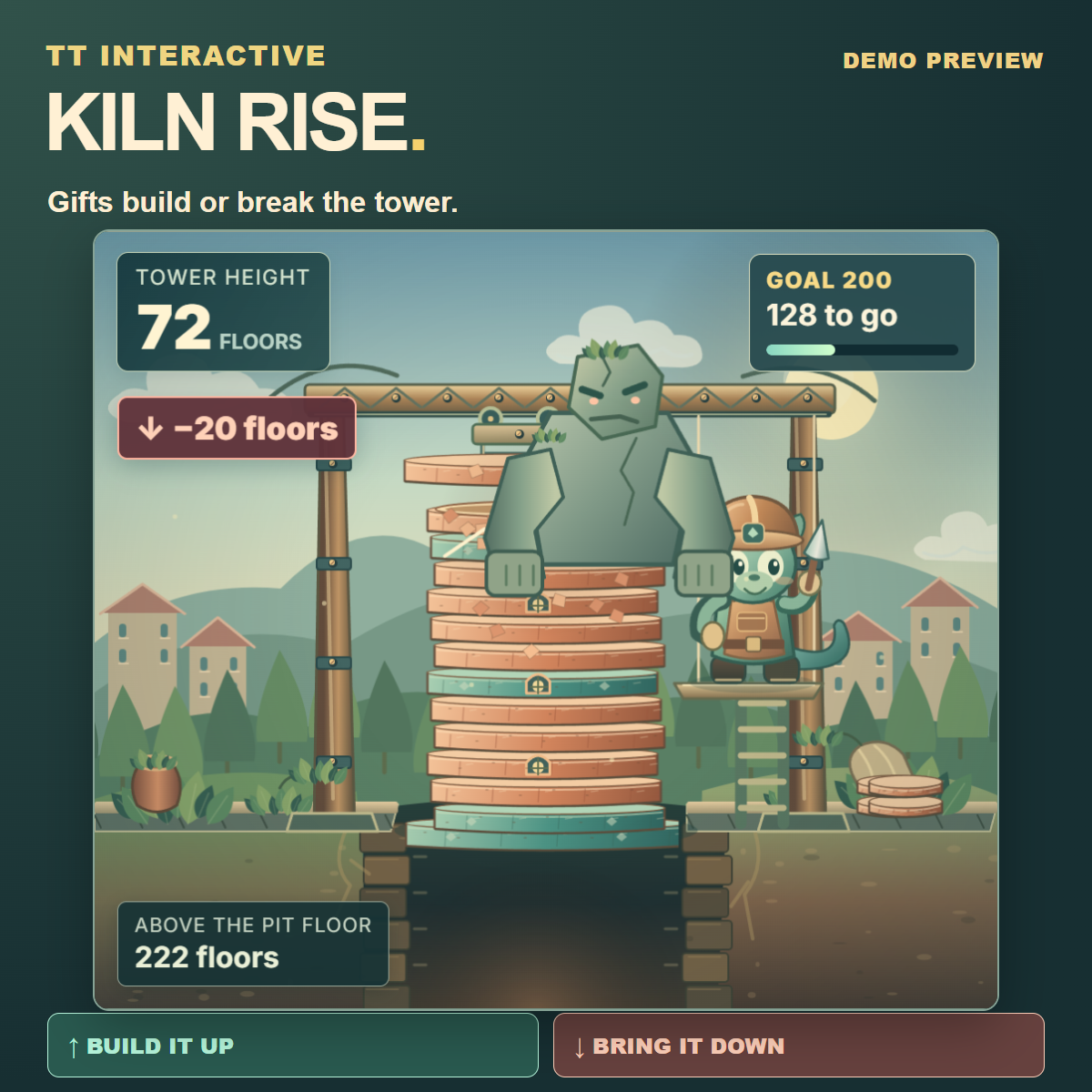 Kiln Rise screenshot showing giant smash