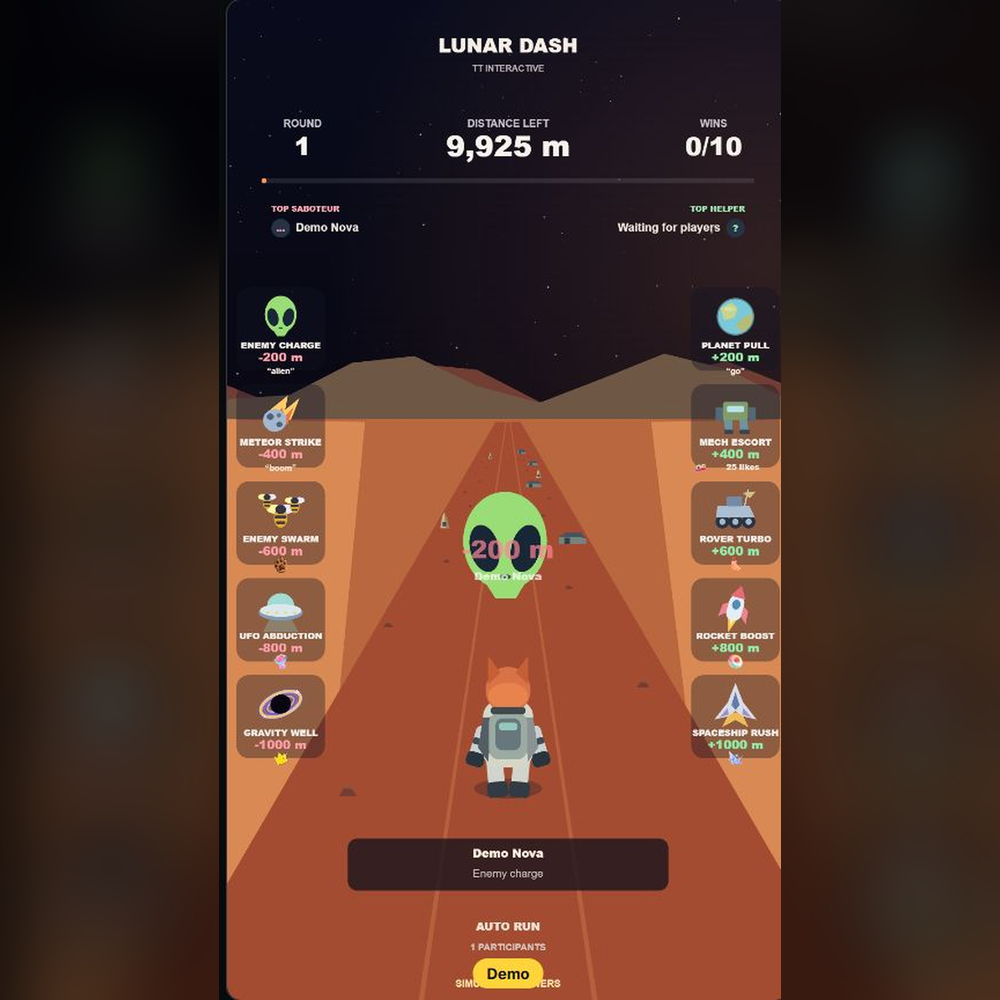 Lunar Dash screenshot showing active battle