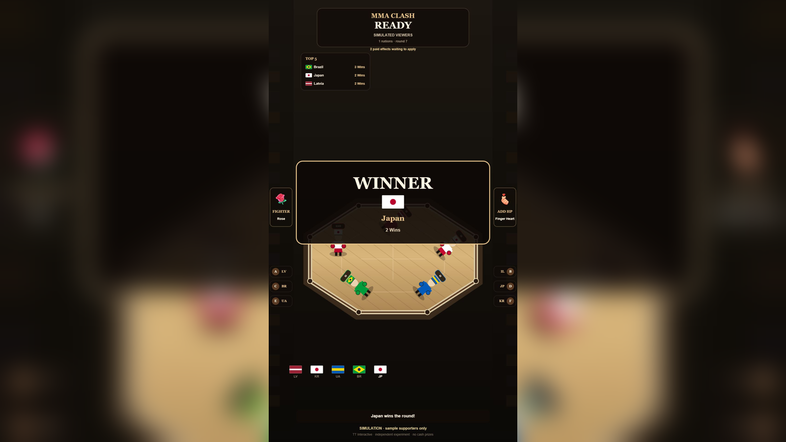 MMA Clash hero screenshot showing active battle