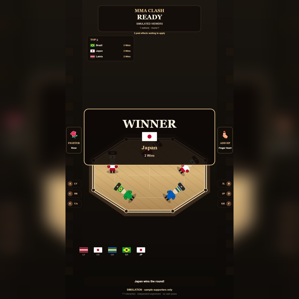 MMA Clash screenshot showing active battle