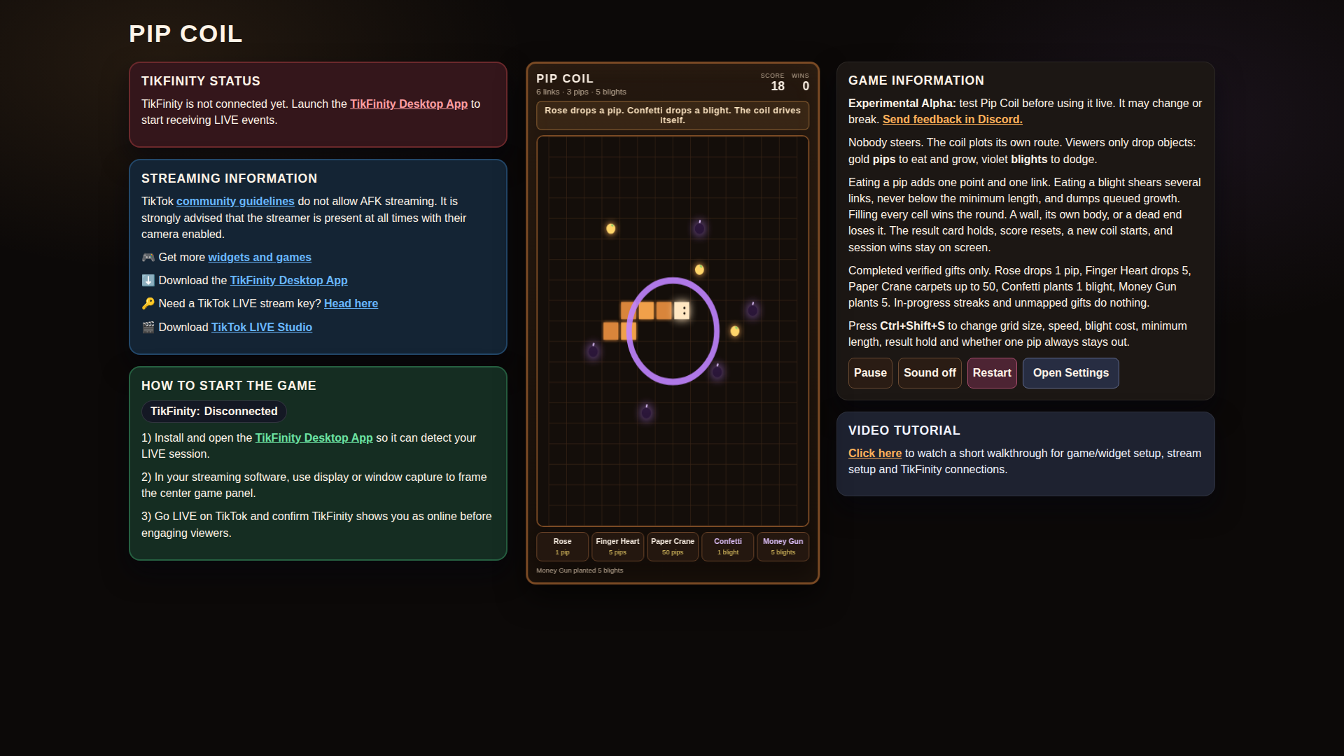 Pip Coil hero screenshot showing pip coil blight
