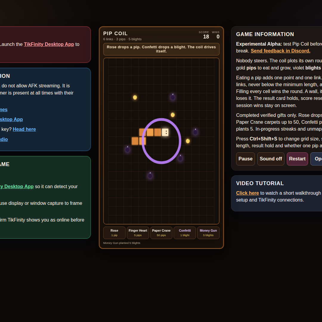 Pip Coil screenshot showing pip coil blight