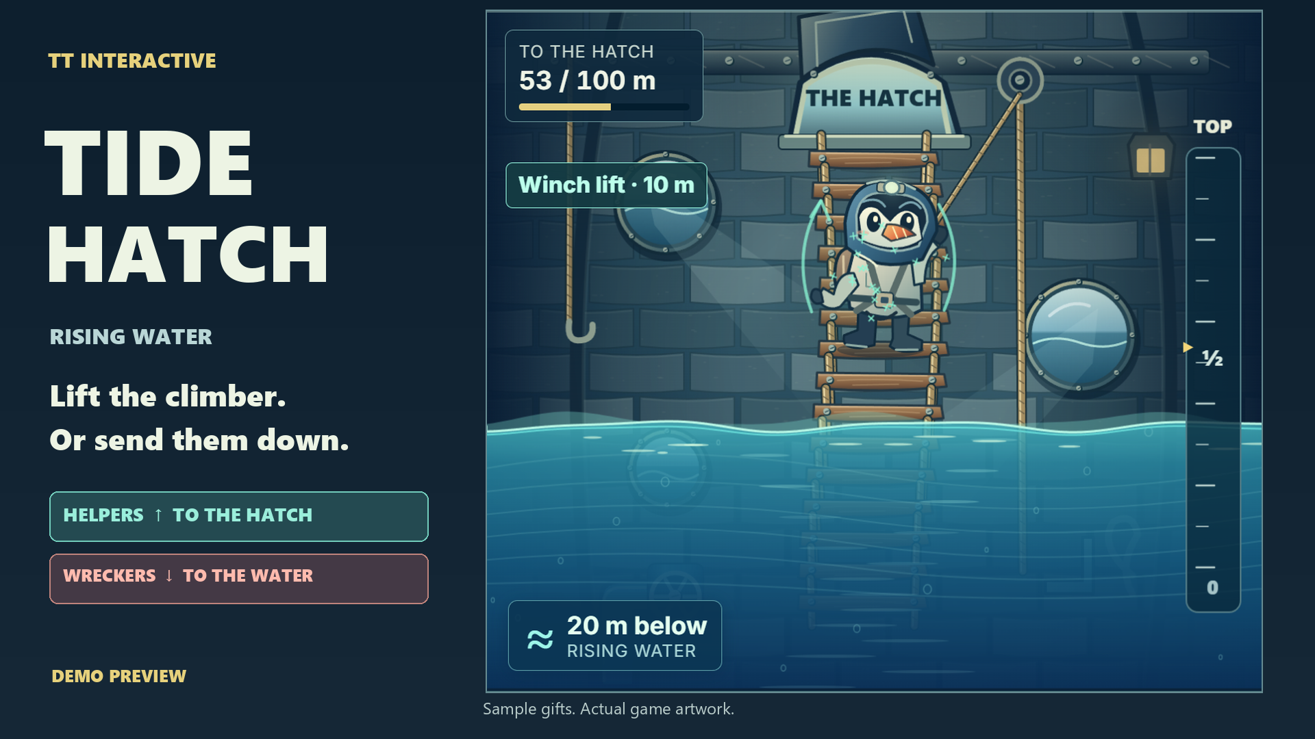 Tide Hatch hero screenshot showing flare launch