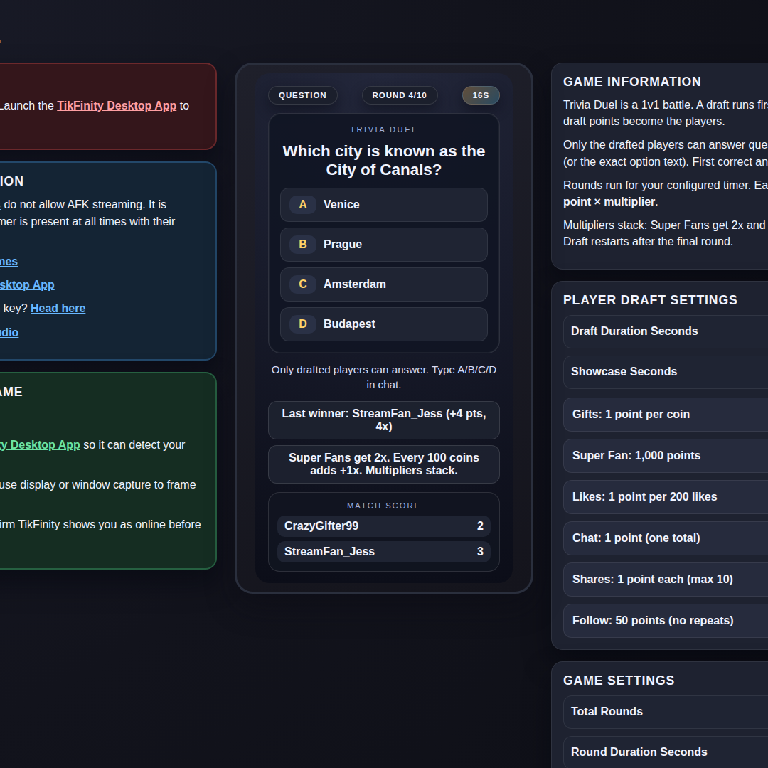 Trivia Duel screenshot showing question live