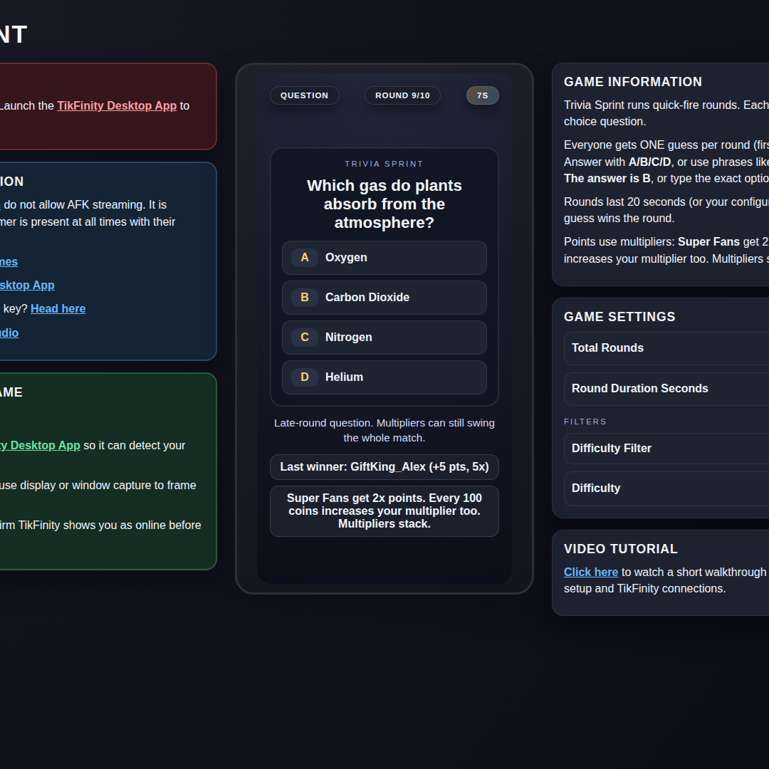 Trivia Sprint screenshot showing sudden death